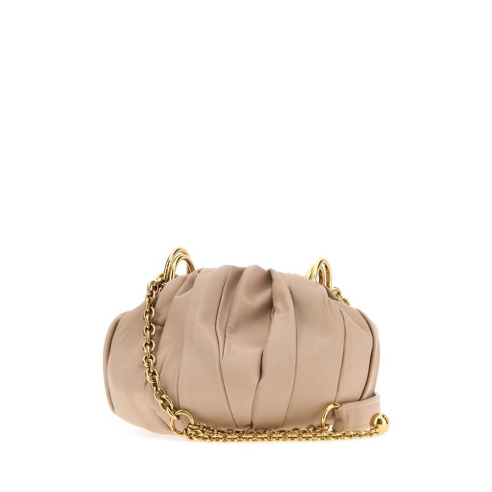 Chloe Women Antiqued Pink Leather Chloe Plisse Bucket Bag - Picture 2 of 2